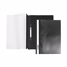 Папка-скоросшиват.А4 Hatber 140/180мкм черная, пластик, прозр.верх