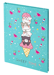 Блокнот МАЛЫЙ ФОРМАТ (110х147 мм), А6, 80 л., твёрдый, клетка, BRAUBERG KIDS, "Котики", 114443