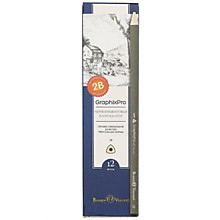 Карандаш чернографитный Bruno Visconti GraphixPro 2B, дерево, трехгранный, заточен, серый корпус