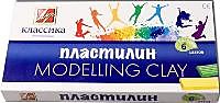 Пластилин 6цв 120г Луч "Классика", со стеком, картонная упаковка